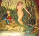 Tableau - Signé Guyard - Femme Nue Avec Son Page (serviteur) - Acryl