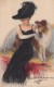 Illustrateur.   Lester Ralph       Femme. Mode Chapeau. Chien - Andere & Zonder Classificatie