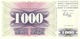 BOSNIA & HERZEGOVINA 1000 DINARA 1992 P-15 UNC  [BA015] - Bosnia And Herzegovina