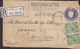 Great Britain Uprated Postal Stationery Ganzsache 3½p. GV. Registered Label LONDON 1919 To Denmark (F 134x83) (2 Scans) - Stamped Stationery, Airletters & Aerogrammes