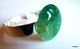 Bracelet Agate Verte Support Réglable En Laiton Plaqué Argent  Une Superbe Pierre Mise En Valeur Par La Ligne Pure De So - Bracciali