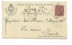 Francobollo 10 Centesimi Re Umberto I Su Biglietto Macchine Per Cucire Carl Meu Anno 1893 - Usati