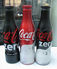 AC - COCA COLA BEAR ILLUSTRATED ALUMINUM EMPTY BOTTLES 3 PIECES SET & CROWN CAPS - Flaschen