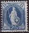 Switzerland / Schweiz / Suisse : 1907 Stehende Helvetia Faserpapier Mit WZ 1 25 C Blau Michel 89 D* - Ungebraucht