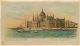 Hungary 1900s Chromo Litho Gruss Aus Budapest Danube Parliament Ships Moon Rare - Autres & Non Classés