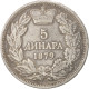 Monnaie, Serbie, Milan I, 5 Dinara, 1879, TB+, Argent, KM:12 - Serbie