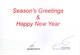 GREETINGS CARD - SEASON'S GREETINGS & HAPPY NEW YEAR - CHEMTURA AGROSOLUTIONS, U.S.A. - Collections