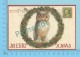 CPM 2014 - Merry Xmass, Hiboux, Hibou, Owl, " Faux Timbre" - 2 Scans - Oiseaux