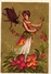 Delcampe - 6 Cards C 1900  Flower Woman With Insects Beetle Papillions  Golden Background  Blanco Backs Litho - Autres & Non Classés