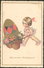 CASTELLI? EASTER LITTLE GIRL CARRY LARGE EGG OLD POSTCARD (see S/H Details) - Castelli