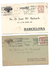 España. 2 Postales Dirigidas Desde Madrid A Barcelona Con Publicidad Impresa - Cartas & Documentos