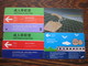 Hong Kong Earlier Metro Single Journer Ticket Card,four Different, Three Cards With Scratch - Hong Kong