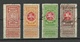 LITAUEN Lithuania Old Revenue Tax Stamps 4 Pcs O - Lituanie