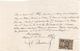 1886 - Reçu De Paiement - Timbre Fiscal "Timbre Quittances, Reçus Et Décharges" 10ct, Type "Monnaie De Syracusaine" - Altri & Non Classificati