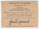 Chromo Cigarettes : Virginia 'Full Speed' - RENAULT Renwagen , Bj. 1903 - Frankrijk - No. 13 - (on 2 Scans) - Autres Marques