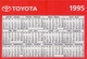 BELGIË/BELGIQUE : 1995 : Kalender / Calendrier De Poche  @§@ TOYOTA &ndash; World Rally Champion @§@ : AUTO,CAR, - Petit Format : 1991-00