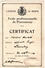 Certificat Original  Ecole Professionnelle De   Porrentruy 1929 ( Bon Etat ) - Collections