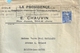 ENV + LETTRE + CONTRAT D'ASSURANCE DE " LA PROVIDENCE "E. CHAUVIN RUE JANTET A DOLE .lettre De 1954.contrat Initial 1921 - Banque & Assurance