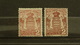 1924/33 Monaco N° 74 Armoiries 2x2c Différents, Brun-rouge Clair Et Brun Rouge Foncé, Neufs* - Variétés