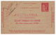 RARE REPIQUAGE "AUTO-HALL CONCESIONNAIRE AUTOMOBILES" (PARIS) Sur CARTE LETTRE (ENTIER POSTAL) Au TYPE PAIX 50c ROUGE - Cartes-lettres