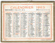 CALENDRIER CARTONNE 1963 IMPRIMEUR OLLER - Petit Format : 1961-70