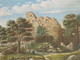 Aquarelle Gouache 1856 Ch Simon Ancienne Ruines De Baden Baden 19è Rare Cadre - Estampas