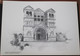 HOLY LAND DRAWING ISRAEL PHOTO POSTCARD PAINTING TERRE SAINTE RAPHY MAYMON BASILICA MOUNT TABOR TRANSFIGURATION 23 X 30 - Israel