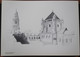 HOLY LAND DRAWING POSTCARD ISRAEL PHOTO PICTURE PAINTING TERRE SAINTE RAPHY DORMITION JERUSALEM EGLISE 23 X 30 - Israel