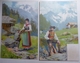 CPA PRECURSEUR 2X Litho ILLUSTRATEUR ALPENDUFT 1548 ET 49 HOMME FUSIL FEMME COSTUME FOLKLORE Fuert I Bayern Destelbergen - Verzamelingen & Kavels