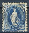 Svizzera 1888 N. 84 C. 50 Azzurro Dent. 9 E Mezzo Usato Cat. &euro; 510 ATTEST-PERIZIA - Gebraucht