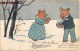 BONNE-ANNEE ILLUSTRATEUR AUTRICHIEN OURS BEAR HUMOUR AUSTRIA B.K.W. VIENNE AUTRICHE - Año Nuevo