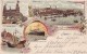 Gruss Aus Hamburg, Multi-view Shipyard, Elb Bridge, Steamer 'Normannia', C1890s Vintage Postcard - Altona