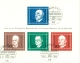 Deutschland - 1968 - Adenauer, Churchill, De Casperi And Schuman In Block On FDC - Andere & Zonder Classificatie