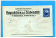 MARCOPHILIE -SALVADOR- Tarjeta Entier Postal- 2 Ct Bleu / Vert Clair-Republica  - Servicio Interior-1885 - Salvador