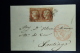 Spain: Complete Letter De Tuy A Santiago Ed. 12 Mi Nr 12 , 1852  Double Stamps - Briefe U. Dokumente