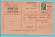 480 Op Ontvangkaart (Carte-recepisse) Met Stempel BRUXELLES, Met Firmaperforatie (perfin) "MF" Imprimerie MYNCKE - 1934-51