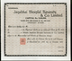 India Jagabhai Bhogilal Nanavaty & Co. Share Certificate With Revenue Stamp - Industrie