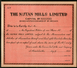 India 1932's The Nutan Mills Limited Share Certificate Blank # FA06 - Industry