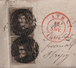 TP 3(2) S/LAC Daté De Arbre Obl.à Barre 7 C.Ath 18/11/1850 V.Strépy Bacquegnies C.d'arrive Le Roeulx 19/11/1850 PR3917 - Postmarks - Lines: Perceptions