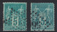 JOUR  DE L'AN : LOT DE 2 OBLITERATIONS DIFFÉRENTES "ETOILE DE POINTS" + "GC 56?" (EN L'ETAT) - 1876-1898 Sage (Type II)