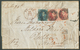 N°4-5(2) - Médaillons 20 Centimes Bleus Et  40 Centimes Carmin-rose, Tous Margés, Obl. P.23 Sur Lettre De BRUGES  Le 26 - 1849-1850 Medallions (3/5)