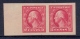 USA 1916 Stamp MNH 2 Cents George Washington Imperforate Pair Left Margin - George Washington