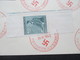 Deutsches Reich Böhmen Und Mähren 1942 MiF Roter Sonderstempel Prag 1 Geburtstag Des Führers 20.IV. 1942. Praha Vognette - Covers & Documents