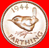 § WREN: UNITED KINGDOM &#x2605; FARTHING 1944! George VI (1937-1952) LOW START&#x2605; NO RESERVE! - B. 1 Farthing