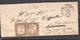 Regno Di Sardegna (1861) - Piego Da Genova Per Carrara, Rispedito A Sarzana (transito Ortonovo Al Verso) - Sardinia