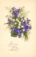 ILLUSTRATEUR  FLEURS  VIOLETTES  MUGUET  FANTAISIE  BONNE FETE - 1900-1949