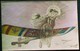 Cpa WW1 FEMMES SUR AEROPLANE AUX COULEURS DES ALLIES : JUSQU'AU  BOUT , 1914 WOMEN ON PLANE FLAGS Recto Verso  Prix Fixe - Patriotiques