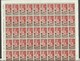 1953 Italia Italy Repubblica SANTA CHIARA 50 Serie In Foglio MNH** Sheet - Fogli Completi