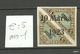 Estland Estonia 1923 Michel 43 B E: 5 + ERROR Plattenfehlerauf Urmarke * Signed K. Kokk - Estland