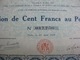 Union Minière Et Commerciale  Action De Cent Franc  N° 017,756- 25 Avril 1928 - 30 Coupons TBE - Industry